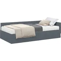 Syfax Hoekbedframe met Matras 2 st Donkergrijs 100 x 200 cm Fluweel