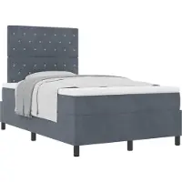 vidaXL Boxspringbed met matras, donkergrijs, 120 x 200 cm, fluweel