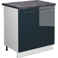 Vicco Fame-Line Keukenkasten – 80 cm, WB Antraciet Donkerblauw hoogglans