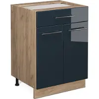 Vicco Fame-Line Keukenkasten – 60 cm met lade, zonder werkblad Donkerblauw hoogglans