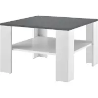 En.casa Salontafel Leiden vierkant 60x60x40 cm wit en donkergrijs