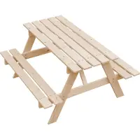 Timbela M018-1 - Kinder Picknicktafel - 90x90xH50 cm - Picknickbank - Onbehandeld