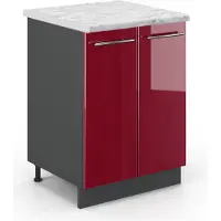 Vicco Fame-Line Keukenonderkast – 60 cm, WB Marmer Bordeauxrode hoogglans