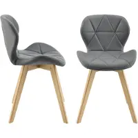 En.casa Eetkamerstoel Almhult 81x57x49 cm set van 2 grijs