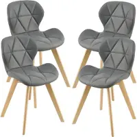 En.casa Eetkamerstoel Almhult 81x57x49 cm set van 4 grijs