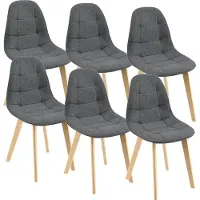 En.casa Eetkamerstoel Kopparberg 86x53x47 cm set van 6 donkergrijs