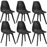 En.casa Eetkamerstoel Lendava 83x54x48 cm set van 6 kunststof zwart
