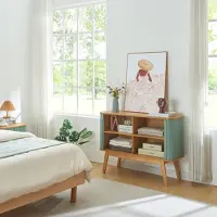 En.casa Commode Tysvær dressoir 110x40x80 cm naturel en blauw []