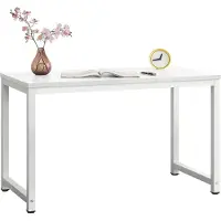 En.casa [] Bureau Herning, wit, in hoogte verstelbaar, kantoorbureau, 75x120x60 cm, bureau, computerbureau, werkplek