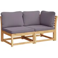 vidaXL 2-delige Loungeset met kussens massief acaciahout
