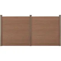 Neu.holz HKC Schuttingpaneel met 4 palen 183x357 cm bruin