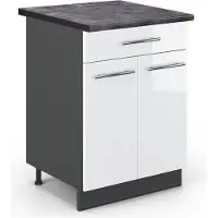 Vicco Fame-Line Keukenonderkast – 60 cm met lade, WB Antraciet Wit Hoogglans