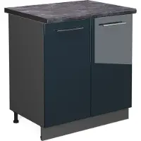 Vicco Fame-Line Wastafelkast – 80 cm, WB Antraciet Donkerblauw hoogglans