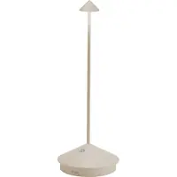 Zafferano Pina 3K tafellamp IP54 zand 3K, dimbaar, crème / amber, Woon-/ Eetkamer, Aluminium, Modern