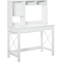 HOMCOM -Bureau met planken-Hout-105x50x137cm-Wit