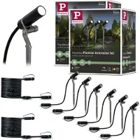 Paulmann Set Plug & Shine LED-tuinspots Plantini Set van 6 IP65 rond 21 mm 3000K 6x1,4W 6x90lm 230/24V 45° Antraciet Aluminium