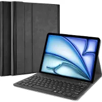 Just in Case tablet Hoes met Toetsenbord geschikt voor iPad Air 11 inch (M4 2026 / M3 2025 / M2 2024) - QWERTZ Bluetooth Keyboard Case - Zwart