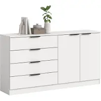 Ebuy24 Kopenhagen dressoir 4 laden, 2 deuren wit.