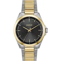 HUGO Seam tweekleurig horloge met zwarte gestructureerde wijzerplaat