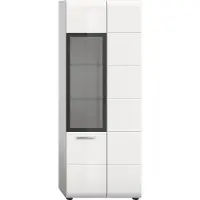 Xonox Home Ice vitrinekast 1 deur, 1 glazen deur wit, hoogglans wit.
