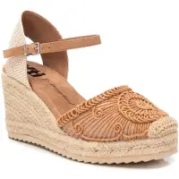 Xti Dames Espadrilles 143845 bruin (38), 5 tot 8 cm, Gesp, Casual 14384505-BEIGE