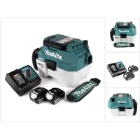 Makita DVC 750 LRMX3 accu stofzuiger nat- en droogzuiger 18 V draagbaar + 2x 4,0 Ah accu en lader - zonder accessoires