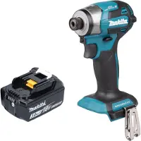 Makita DTD 173 F1 accu slagmoersleutel 18 V 180 Nm 1/4" borstelloos + 1x oplaadbare accu 3,0 Ah - zonder oplader