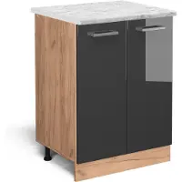 Vicco R-Line Keukenonderkast – 60 cm WB Marmer Antraciet Hoogglans