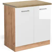 Vicco R-Line Wastafelkast – 80 cm, WB Eik Wit Hoogglans