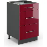 Vicco Keukenonderkast Fame-Line Bordeauxrode hoogglans 50 cm zonder werkblad, Model 35560