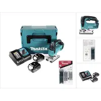 Makita DJV 182 RTJ accu pendelzaag 18V borstelloos + 2x accu 5,0Ah + oplader + 14x zaagblad + Makpac