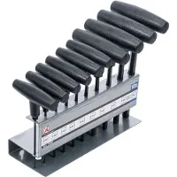 Kraftmann Schroevendraaierset met T-greep inch maten inbus 3/32" - 3/8" 10 stuks. (contactdoos)