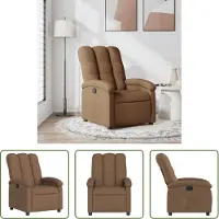 The Living Store Fauteuils - Verstelbare Fauteuil - Fauteuil verstelbaar stof bruin - Lounge Stoel - Relaxfauteuil - Bruine Fauteuil