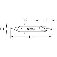 Ks Tools 330.1218, Boormachine, centreerboor, rotatie met de klok mee, 1,5 cm, 72 mm, 3 cm