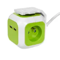 Greenblue Vierfache MagicCube-Steckdose, 2 USB-Eingänge 1,4 m GB118 (MCE118)