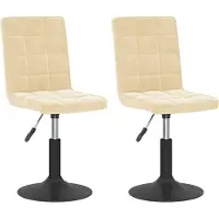 Syfax Eetkamerstoelen draaibaar 2 st fluweel crèmekleurig