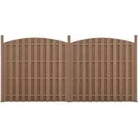 Neu.holz WPC omheining, privacy scherm, windscherm, lamellenomheining, omheining, 376x(165-185)cm, rond