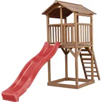 Axi Beach Tower Speeltoren Bruin - Rode Glijbaan