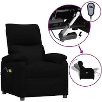 Syfax Massagestoel elektrisch stof zwart