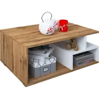 VCM Sulas salontafel 4 planken wit, eik decor.