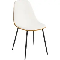 Mica Decorations Tallos Eetkamerstoel - Gemaakt van gerecycled polyester - Off White, Oker