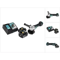 Makita DGA 517 RG accu haakse slijper 18 V 125 mm borstelloos + 2x accu 6.0 Ah + lader