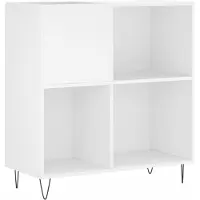 vidaXL Platenkast 84,5x38x89 cm bewerkt hout wit