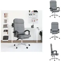 vidaXL bureaustoel met massagefunctie, lichtgrijs, stof - Bureaustoelen