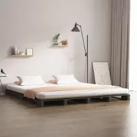 Prolenta Maison Exclusive - Palletbed, grijs, 120x190 cm, massief grenenhout