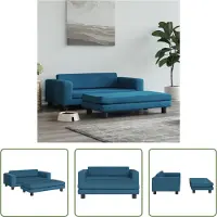 The Living Store Living Store hondenbed met uitbreiding, blauw, 100x50x30 cm, fluweel