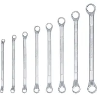 Bgs Spanner, Dubbele dopsleutelset cranked SW 6 x 7 - 20 x 22 mm 8 stuks. (9 mm, 17 mm, 15 mm, 22 mm, 19 mm, 11 mm, 13 mm)