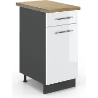 Vicco Fame-Line Keukenonderkast – 40 cm, WB Eik Wit Hoogglans