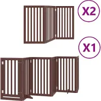 vidaXL Hondenhek inklapbaar 12 panelen 600 cm populierenhout bruin