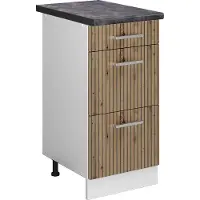 Vicco R-Line Keukenonderkast – 40 cm met laden, WB Antraciet Artisanaal eiken